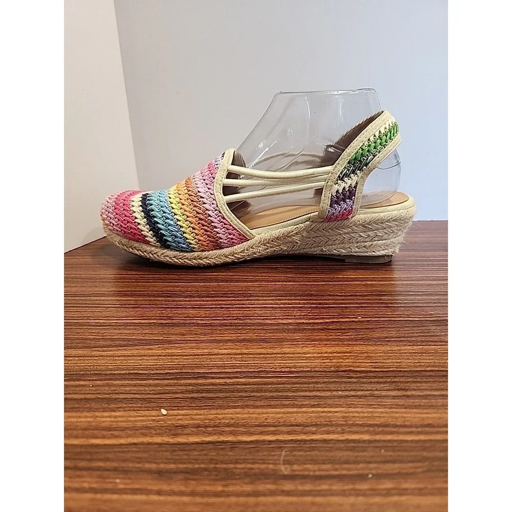 ComfortView‎ Espadrilles Sz 9WW Clea Espadrille Synthetic Jute Rainbow Shoes